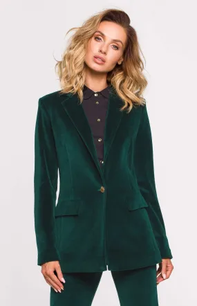 Veste blazer velours verte