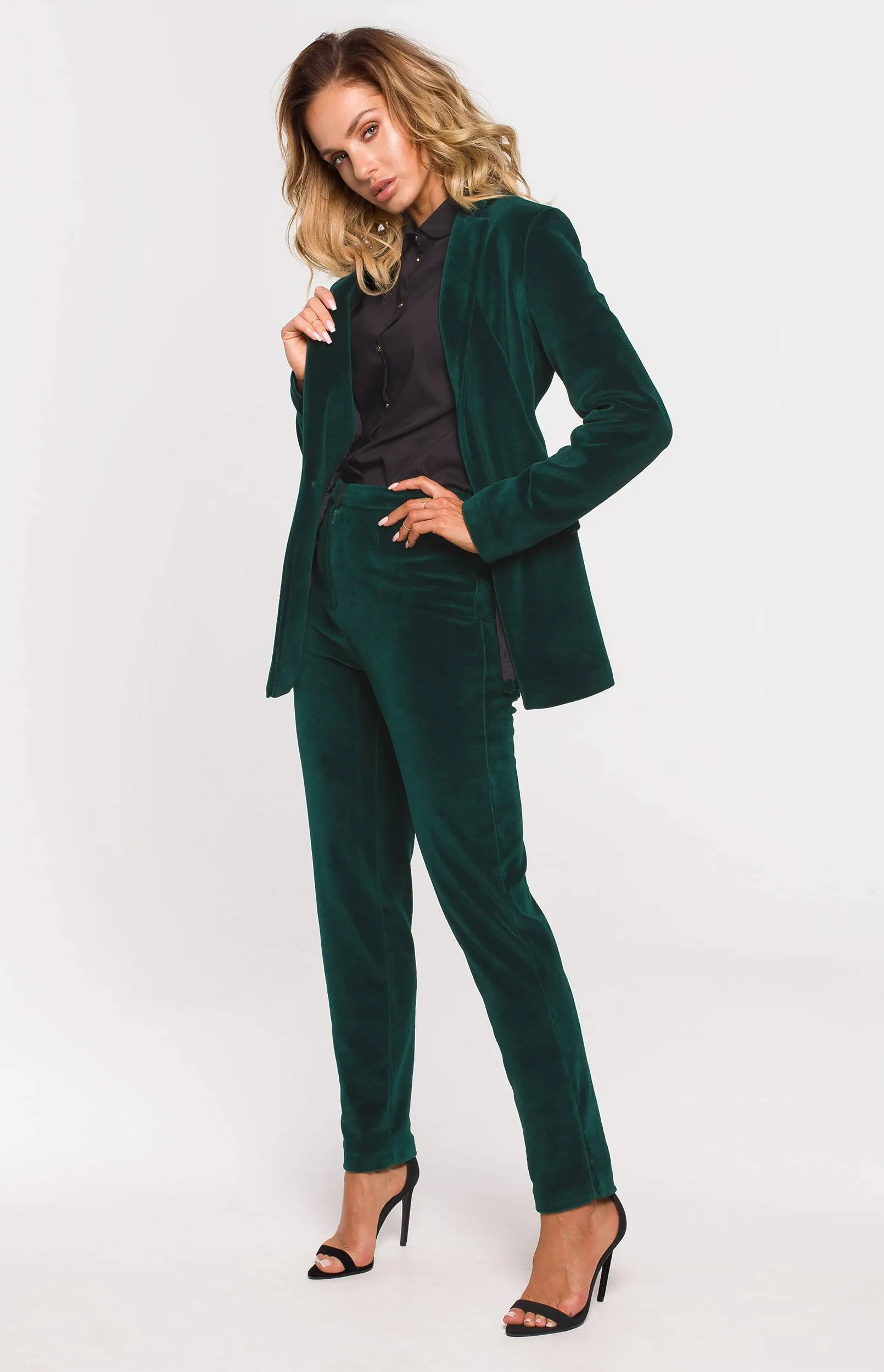 Veste blazer velours verte