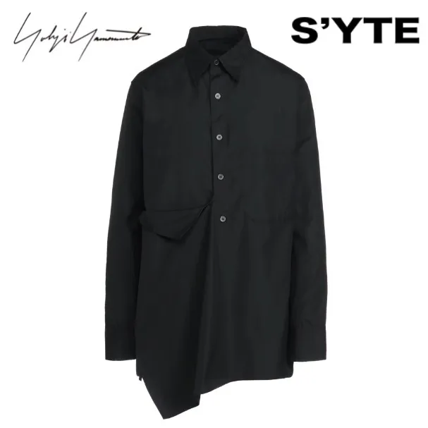 Yohji Yamamoto  |Unisex Street Style Long Sleeves Plain Cotton Designers