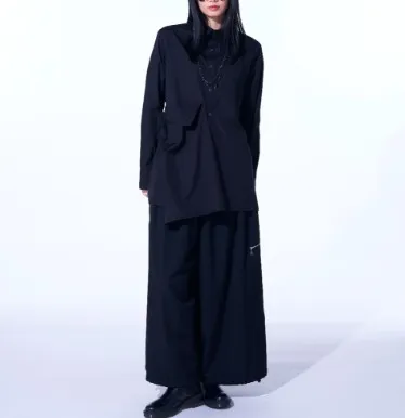 Yohji Yamamoto  |Unisex Street Style Long Sleeves Plain Cotton Designers