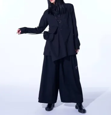 Yohji Yamamoto  |Unisex Street Style Long Sleeves Plain Cotton Designers